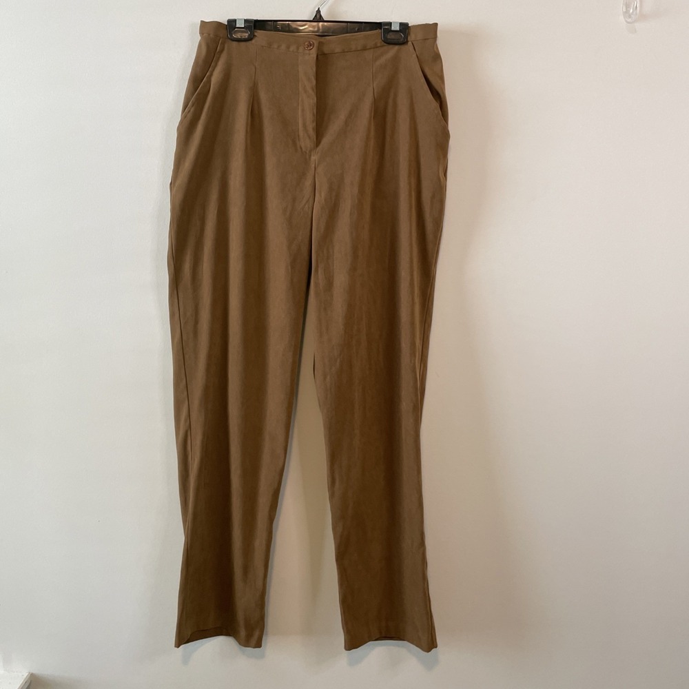 White Stag 14 Sweet Tea Brown Pull On Pants Stretch Career Casual‎